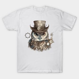 Steampunk Owl Portrait T-Shirt